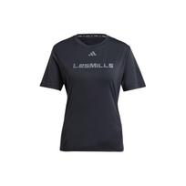 Adidas Les Mills Letter Print Sports Fitness Short Sleeve T-Shirt Women T-Shirts Black IX7983 S black