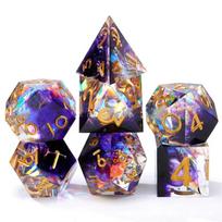 7Pcs/Set Resin For DND Dice D&D Dice Set D4 D6 D8 D10 D% D12 D20 Polyhedral Games For  Dungeons And Dragons Table Games MTG RPG gray
