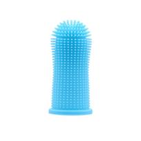 Silicone Finger Toothbrush for Dogs and Cats - Soft Gum Care Brush OPP Packaging mėlyna