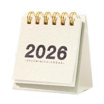 Mini stalinis kalendorius 2026 Stovas Atlenkiamas Mažas Stalinis Kalendorius 2026 m. sausis – 2026 m. gruodis 12 mėnesių kalendorius su dviguba spirale namams, biurui, mokyklai šviesiai žalios spalvos