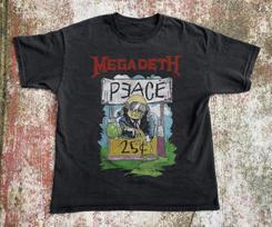 Megadeth Peace 25 Cents T-shirt Unisex Black Cotton T-shirt Size S-5XL XXL gray