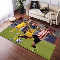 Everton de Viña del Mar Football Club Vintage Yellow Texture Badge Print Anti-slip Area Rug Living Room Bedroom Decor Floor Mat For Soccer Fans 40x60cm( 15x23in ) black