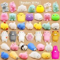 5-30pcs Mini Mochi Stress Sensory Toys Squeeze Squishy Toy Kids Boys Girls Birthday Favor Valentine Gift Classroom Prize 10PCS white