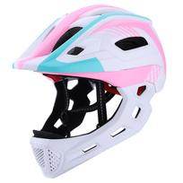 Kids Detachable Full Helmet Children Adjustable Safety Helmet for Skating Scooter BMX MTB Bike rožinė