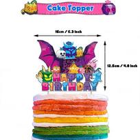 Blox Fruits Birthday Party Decor Game Box Set Paper Craft Printing Size Blox Fruits Set A 1 Flag 16 Balloons Blue 4 Orange 4 Purple 4 Magenta) 1 Cake Topper blue