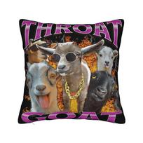 Decorative Pillowcase Throat Goat Funny Adult Humor  Merchandise Home  Throw Pillow Case Cover Square MultiSize 30cmx30cm(12x12Inch) black