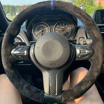 Individualus zomšos odos automobilio vairo užvalkalas, skirtas BMW M Sport F30 F31 F34 F10 F11 F07 X1 X2 X3 F20 F21 F25 F32 F33 F36 F39 F48 gray