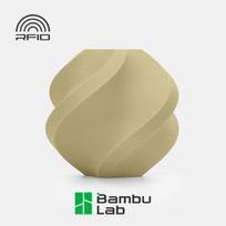 Bambu Lab PLA Matte 3D spausdintuvo filamentas, 1,75 mm, 1 kg, smėlio spalvos, su daugkartine rite