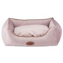 Biglo Velur Love - elegantiška aksominė lova šunims ir katėms, stačiakampė, dulkėta rožinė