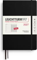 Leuchtturm 1917 Savaitinis planuoklis su linijuota užrašų knygele kietais viršeliais Leuchtturm 1917 2027 EN A5, juodas