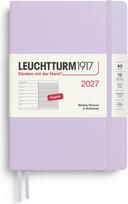 Leuchtturm 1917 Savaitinis planuoklis su linijuota užrašų knygele kietais viršeliais Leuchtturm 1917 2027 EN A5, alyvinis