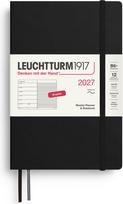 Leuchtturm 1917 Savaitinis planuoklis su užrašų knygele su linijomis minkštu viršeliu Leuchtturm1917 2027 EN B6+, juodas