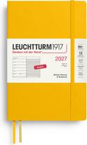 Leuchtturm 1917 Savaitinis planuoklis su užrašų knygele su linijomis minkštu viršeliu Leuchtturm1917 2027 EN B6+, geltonas