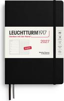 Leuchtturm 1917 Savaitinis planuoklis su taškuota užrašų knygele kietais viršeliais Leuchtturm 1917 2027 EN A5, juodas