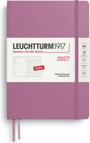 Leuchtturm 1917 Savaitinis planuoklis su taškuota užrašų knygele kietais viršeliais Leuchtturm 1917 2027 EN A5, rožinis