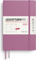Leuchtturm 1917 Savaitinis planuoklis kietais viršeliais Leuchtturm 1917 2027 EN B6+, rožinis