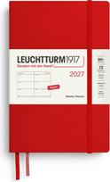 Leuchtturm 1917 Savaitinis planuoklis kietais viršeliais Leuchtturm 1917 2027 EN B6+, raudonas