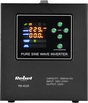 Rebel POWER-1500-LFP4 emergency power supply – a pure sine wave inverter with a 12V charging function, 230V, 1500VA/1050W