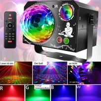 Led šviesos efektas disco apšvietimas vakarėliui lazerinis rutulys rgb + pultelis