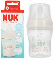 Kūdikių buteliukas Nuk Perfect Match Sheep, 150 ml, 0 mėn., skaidri sp./balta sp.