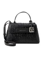 ARMANI EXCHANGE Rankinė 'LIZ PEBBLE' juoda / sidabrinė