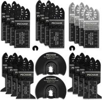Pecham 24 dalių multitool pjūklų rinkinys medienai, plastikui, metalui, universalūs osciliuojančių įrankių priedai, suderinami su makita dtm51z dewalt einhell parkside ir daugiau