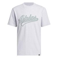 ADIDAS SPORTSWEAR Sportiniai marškinėliai 'Varsity Tailsweep Graphic' šviesiai pilka / tamsiai žalia