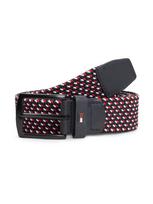 TOMMY HILFIGER Diržas 'Denton Braided Webbing Elastic' tamsiai mėlyna / raudona / balta