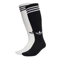 ADIDAS ORIGINALS Kojinės iki kelių '3-Stripes Knee 2 Pairs' juoda / balta