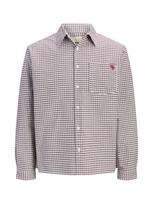 JACK & JONES Dalykinio stiliaus marškiniai 'JORFrederiksberg' ruda / balta