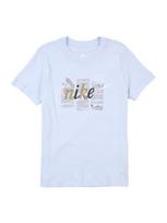 Nike Sportswear Marškinėliai 'CLUB' šviesiai mėlyna / tamsiai rusva / juoda / balta
