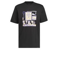 ADIDAS SPORTSWEAR Sportiniai marškinėliai 'Sports Bar Memorabilia' kremo / šviesiai violetinė / juoda