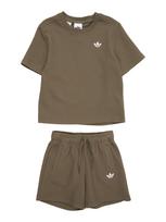 ADIDAS ORIGINALS Rinkinys 'LOOSE WAFFLE SHORT T-SHIRT' alyvuogių spalva