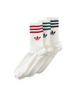 ADIDAS ORIGINALS Kojinės '3-Stripes Crew 3 Pairs' tamsiai mėlyna / žalia / raudona / balta