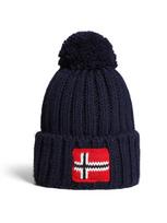 NAPAPIJRI Megzta kepurė 'SEMIURY 6' tamsiai mėlyna jūros spalva / raudona / balta