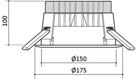 Solar Plus „Inverso G2 Ø150“ lauko šviestuvas, 9 W, 1000 lm, 3000 K, Ra80, baltas, IP44 iš apačios, Ø x aukštis 175 x 100 mm, skylės dydis 150 mm