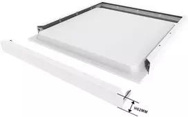 Solar Plus LED PLOKŠČIOJO MODELIO MONTAVIMO RĖMAS 598x598x62 mm, BALTA RAL9016 - Rinkinys kaip surinkimo rinkinys. Lengvas surinkimas ir montavimas.
