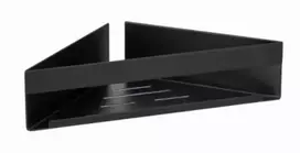 Solar Plus Nerūdijančio plieno kampinė lentyna, matinės juodos spalvos, 36 x 17 x 8 cm - Lengvai montuojama be gręžimo su „Turbo-Loc®“ sistema - tvirtas ir patvarus lipnus pagrindas