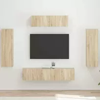 TV staliukas Televizoriaus spintelė 5 vnt. Sonoma ąžuolas