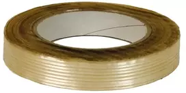 EBECO stiklo pluošto juosta 50 m x 19 mm. Naudojama šildymo kabeliams tvirtinti, ypač pramonės įmonėse. Atlaiko iki 70 °C temperatūrą.