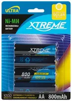 82-606# Įkraunamos baterijos r6 ni-mh aa 800mah xtreme saulės lempoms 4 vnt.