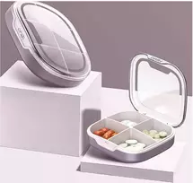 Vaistų vitaminų dėžutė, 4 skyriai