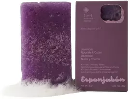 Esponjabon Lavander maitinantis muilas ir kempinė 2-į-1 veidui ir kūnui, 120 g