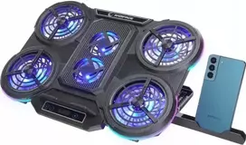 Rampage PROTE R6 aušinimo padėklas 10–17" nešiojamiesiems kompiuteriams, RGB, reguliuojamas