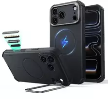 Dėklas ESR Cyber Tough Kickstand MagSafe Case for iPhone 18 Pro / 17 Pro - Juodas