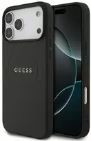 Dėklas Guess Grained Gold Ring MagSafe Case for iPhone 18 Pro Max / 17 Pro Max - Juodas