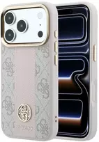Dėklas Guess 4G “Stripe Round” and “Classic Logos” MagSafe Case for iPhone 17 Pro Max / 18 Pro Max - Rožinė