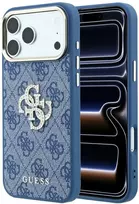 Dėklas Guess 4G & Big Strass Logo Case, skirta iPhone 18 Pro Max / 17 Pro Max - Mėlyna
