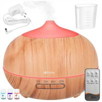 Ultragarsinis oro drėkintuvas Ruhhy su aromaterapija, jonizacija ir RGB LED lempute, 400 ml