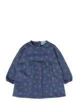 Bobo Choses - Stamp Bloom All Over Fleece Dress - Suknelė kūdikiui ilgomis rankovėmis - Tamsiai mėlyna